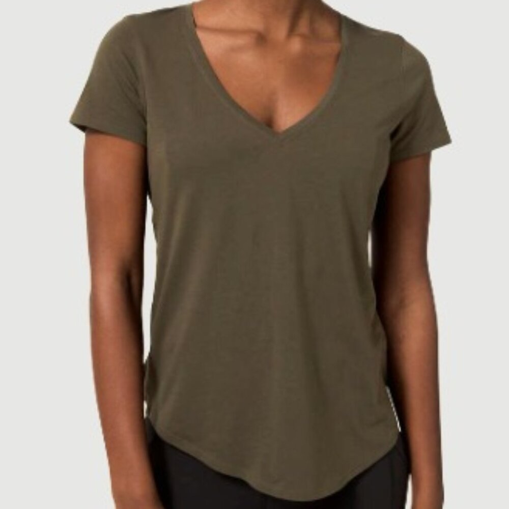 Lululemon Love V-Neck Tee – Dark Olive – Size 6 (Approx.)
